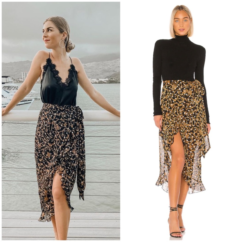 Sabina Musayev Sky Floral Print Wrap Skirt